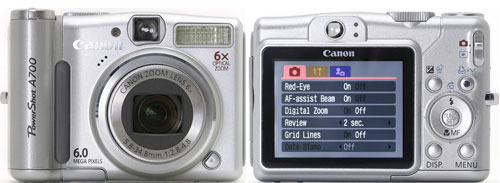  Canon PowerShot A700  Imaging Resource